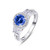 PAKULA 925 Sterling Silver Women Simulated Tanzanite Halo Promise Ring for Her Size 7