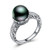 konkanok shop925 Silver Filled Jewelry Round Cut Black Pearl Women Wedding Ring Size 6_10 _7_