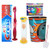 Bowling Inspired 4pcs Bright Smile Oral Care Set Toothpaste_ Flashing Light Toothbrush_ Brushing Timer  and  Mouthwash Rinse Cup! Plus Bonus Flosser  and  Tooth Necklace as Visual Aid Reminder!