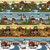 Country Journey~ Border Stripe Panel 24 inch  x 44 inch  Cotton Fabric by Studio E Fabrics