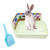 Tfwadmx Rabbit Litter Box_ Rat Toilet Ferret Litter Pan Potty Trainer Corner with Rabbit Poop Scoop for Small Animals Rabbits Guinea Pigs Chinchilla Ferret