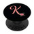 Letter K Initial Monogram Pink Rose Floral Flower Gift PopSockets PopGrip  Swappable Grip for Phones  and  Tablets