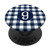 Letter G Initial Navy Blue  and  White Gingham Buffalo Plaid PopSockets PopGrip  Swappable Grip for Phones  and  Tablets