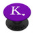 White Initial Letter K Heart Monogram On Purple PopSockets PopGrip  Swappable Grip for Phones  and  Tablets