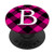 Pretty Pink and Black Plaid_ First Initial Monogram Letter B PopSockets Grip and Stand for Phones and Tablets