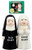 Ebros Gift Good Habits Nun Or Bad Habits Nun Salt  and  Pepper Shakers Ceramic Magnetic Figurine Set 4 inch H