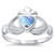 CloseoutWarehouse Simulated Abalone Claddagh Heart Ring Sterling Silver Size 7