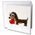3dRose Cute Dog Be Mine Heart - Dachshund - Greeting Cards, 6 x 6 inches, set of 12 (gc_6340_2)