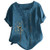 F_topbu Short Sleeve Blouse for Women Summer T Shirt Dandelion Printed Tops O Neck Shirts Beach Casual Loose Fit Tee Blue