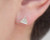 Sterling Silver Triangle Stud Earrings_ 7mm White Triangle Studs_ Silver Stud Earrings_ Stone Earrings
