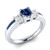 konkanok Women Princess Cut Blue Sapphire 925 Silver Jewelry Wedding Ring Size 6_10 _7_