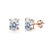 Rose Gold Flashed Sterling Silver 7x5mm Oval Stud Earrings Made with Swarovski Zirconia