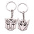 Metal Transformers Autobot  and  Decepticon Symbol Keychain _ONE PAIR_