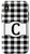 iPhone X XS Black and White Buffalo Plaid Monogram Letter C Initial Gift Case