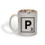 Ceramic Christmas Coffee Mug 11 Ounces inch P inch  Scrabble Initial Monogram Letter P Funny Tea Cup Monogram Design Only Design Only