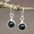Sterling Silver Black Onyx Gemstone Dangle Drop Earrings