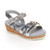 carter's Girl's Nabila Hook and Loop Wedge Sandal_ Silver_ 7 Toddler