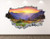 West Mountain Sunrise Wall Decal Art Decor 3D Smashed Beach Sticker Mural Kids Room Custom Gift BL278 _22 inch  W x 14 inch  H_