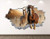 West Mountain Horses Wall Decal Art Decor 3D Smashed Farm Animal Sticker Poster Kids Room Mural Custom Gift BL300 _22 inch  W x 14 inch  H_