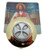 Maltese Cross Embossed Solid Polished Brass Catholic Pyx with Holy Card