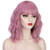 Nnzes Short Bob Curly Wig with Bangs Shoulder Length Pink Synthetic Wavy Wigs for Women Natural Looking Girl's Colorful Costume Hair Heat Resistant Fiber Hair