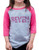 7 ate 9 Apparel Kids Seventh Birthday Unicorn Raglan Tee Pink Youth Small