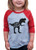 7 ate 9 Apparel Youth Dinosaur Sistersaurus Red Baseball Tee Small