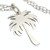Sterling Silver Palm Tree Cutout Flat Charm Necklace_ 18 inch