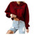 Womens Hoodie Pullover Sweatshirt Long Sleeve Shirt Solid Short Tops Casual Loose Sweater Blouse Sport Tunic Red L