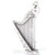 3D HARP Celtic Music Ireland Irish Charm Pendant Solid .925 Sterling Silver Jewelry Making Supply Pendant Bracelet DIY Crafting by Wholesale Charms