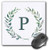 3dRose Wreath with Monogram Initial Letter P in Green on White. _ Mouse Pads _mp_336805_1_