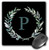 3dRose Wreath with Monogram Initial Letter P in Green on Black. _ Mouse Pads _mp_337372_1_