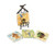 Creative Co-Op DA0166 Tim Coffey Bird Nest Resin Coasters with Metal Stand
