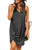 ROSKIKI Womens Solid Color Summer Casual Tunic Dresses Sleeveless V Neck Side Knot Twist Tank Dress Black Medium