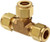 Parker A_Lok 6ET6_B Brass Compression Tube Fitting_ Tee_ 3 8 inch  Tube OD