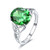Merthus 925 Sterling Silver Created Emerald Trinity Knot Celtic Ring for Women _Green_ 7_