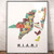 Miami Neighborhood Map Print_ signed print of my original hand drawn Miami typography map art