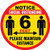 Social Distancing Floor Sign _ Please Keep a Safe 6 Foot Distance_ Maintain 6 Ft Distance Social Distancing Indoor Anti_Slip Floor Decal _ Maintain Distance Floor Sign Yellow _ 12 inch  x 12 inch _ K _3_