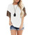 Meikosks Women's Leopard Printed Ruffle Short Sleeve Tops O_Neck T Shirt Loose Blouses White