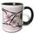Cherry Blossom Flower Monogram Initial J Two Tone Mug_ 11 oz_ Black White