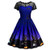 VEKDONE Women Halloween Dress Costume Retro Pumpkin Skeleton Bat Printed Cocktail Party Dress?Blue_Large