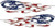 American Flag Tribal Flame Decals Motorcycle_ Truck_ Car_ ATV_ etc. _ 3 inch  h x 12 inch  w _ REFLECTIVE