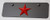 Red Star 3d Emblem on Black Stainless Steel License Plate Half Size