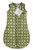 SwaddleDesigns Microfleece Sleeping Sack with 2-Way Zipper, Brown Mod Circles on Lime, 6-12MO
