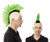 P 'tit Clown  31391 Ridge Punk Wig  One Size  Black Green