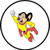 One -3 inch- Diameter Cloth Patch Mighty Mouse Rd Can Be Ironed On Or Sewn Works On All Clothing