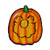ID 0801A Happy Jack O Lantern Patch Pumpkin Smile Embroidered Iron On Applique