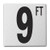 Aquatic Custom Tile Ceramic Swimming Pool Deck Depth Marker 9 FT Abrasive Non-Slip Finish  5 inch Font