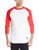 Champion Men s Raglan Baseball T-Shirt  White Scarlet  X-Large