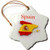 3D Rose Image of Exotic Spain Map and Seal in Flag Colors Snowflake Ornament  3 inch